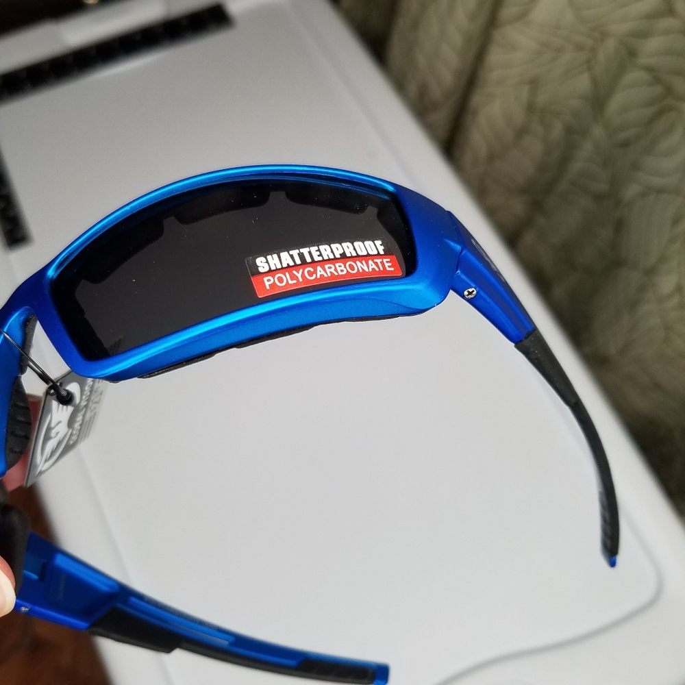 Blue Designer Motorcycle Riding Sunglasses Bin22 - Picture 11 of 16